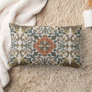 William Morris The Peacock Vintage Art Nouveau Lumbar Pillow
