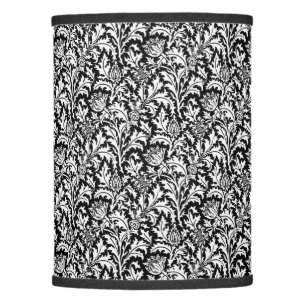 William Morris Thistle Damask, Black and White Lamp Shade