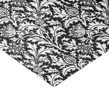 William Morris Thistle Damask  Black And White Tissue Paper by Floridity at Zazzle