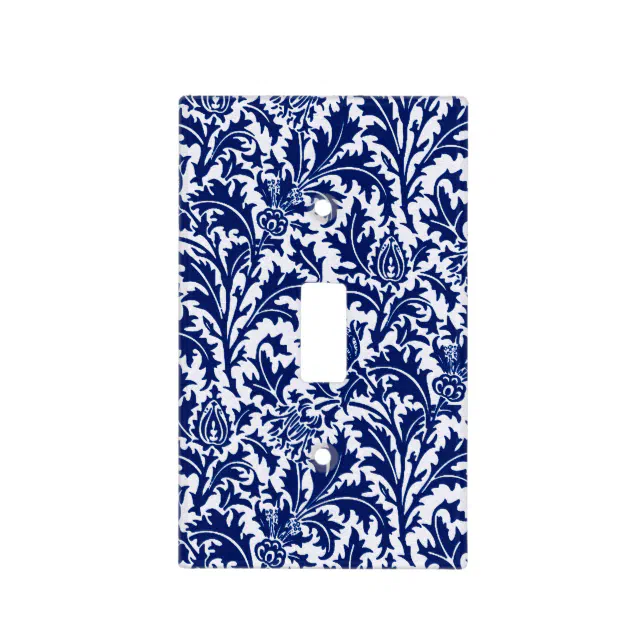 William Morris Thistle Damask, Cobalt Blue & White Light Switch Cover ...