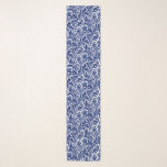 William Morris Thistle Damask, Cobalt Blue & White Scarf<br><div class="desc">Long scarf in a vintage William Morris damask pattern of thistle flowers and leaves,  in deep cobalt blue,  on a white background,  digitally enhanced and colored</div>