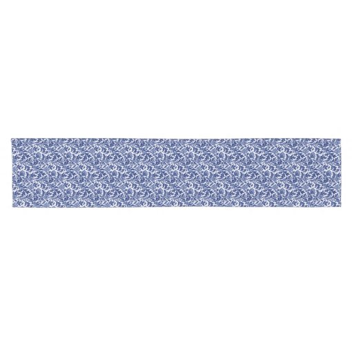 William Morris Thistle Damask, Cobalt Blue & White Short Table Runner ...