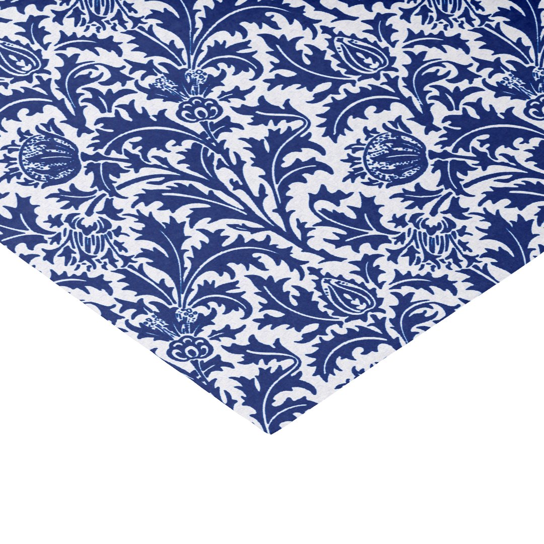 William Morris Thistle Damask, Cobalt Blue & White Tissue Paper | Zazzle