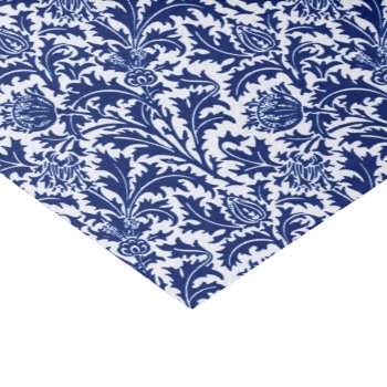 William Morris Thistle Damask  Cobalt Blue & White Tissue Paper by Floridity at Zazzle