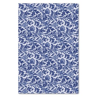 William Morris Thistle Damask, Cobalt Blue & White Tissue Paper | Zazzle