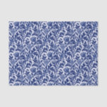 William Morris Thistle Damask, Cobalt Blue &amp; White Tissue Paper