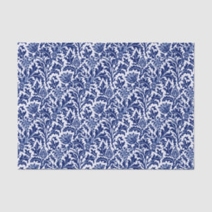 William Morris Thistle Damask, Cobalt Blue & White Tissue Paper