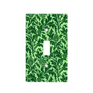 William Morris Thistle Damask, Emerald Green Light Switch Cover