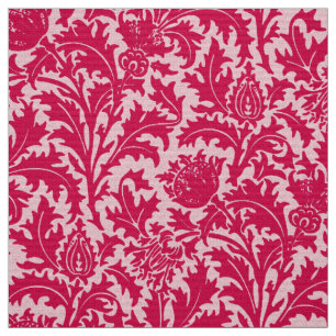 William Morris Thistle Damask, Fuchsia Pink Fabric