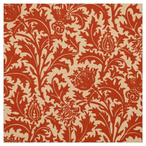 William Morris Thistle Damask, Mandarin Orange Fabric