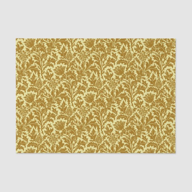 William Morris Thistle Damask, Mustard Gold Tissue Paper (Front)