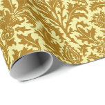William Morris Thistle Damask, Mustard Gold Wrapping Paper