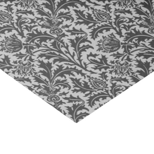 William Morris Thistle Damask Silver Gray  Grey Tissue Paper