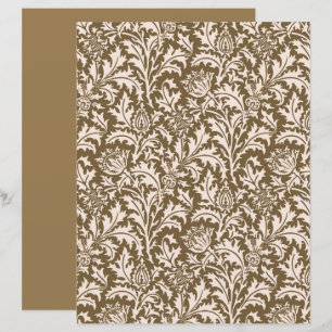 William Morris Thistle Damask, Taupe Tan and Beige