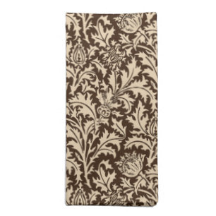 William Morris Thistle Damask, Taupe Tan & Beige Napkin