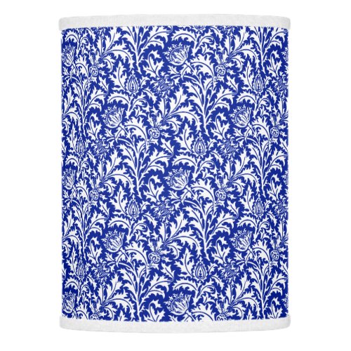 William Morris Thistle Damask White on Cobalt Blue Lamp Shade