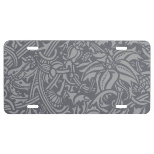 William Morris Thistle Floral Wallpaper Flower Art License Plate