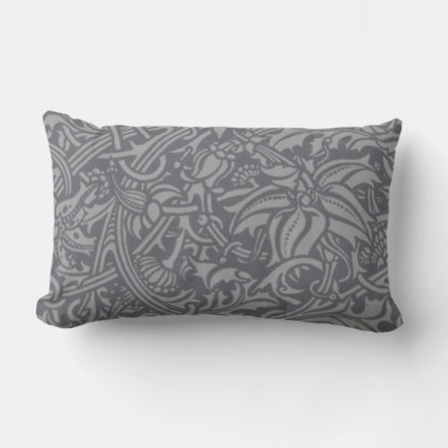 William Morris Thistle Floral Wallpaper Flower Art Lumbar Pillow