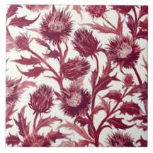 William Morris Thistle flower deep burgundy