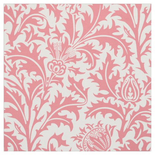 William Morris Thistle Pattern Peach Custom Color Fabric