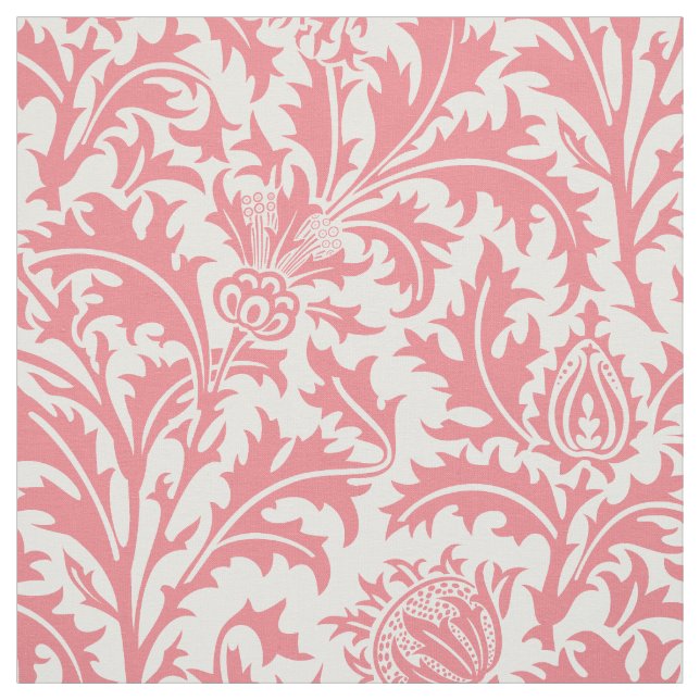 William Morris Thistle Pattern Peach Custom Color Fabric (Swatch)