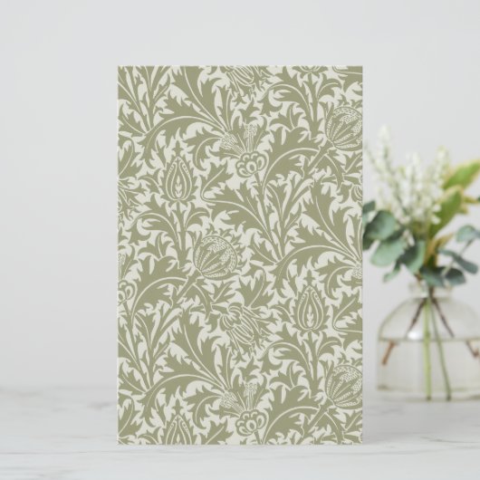 William Morris Thistle Sage Green Pattern (Standing Front)