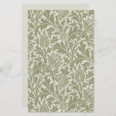 William Morris Thistle Sage Green Pattern (Front/Back)