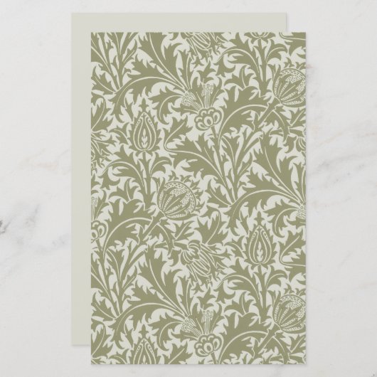 William Morris Thistle Sage Green Pattern (Front/Back)
