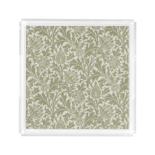 William Morris Thistle Sage Green Pattern Acrylic Tray