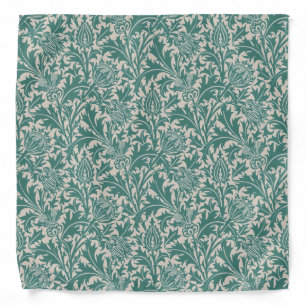 William Morris Thistle Sage Green Pattern Bandana