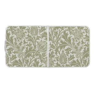 William Morris Thistle Sage Green Pattern Beer Pong Table