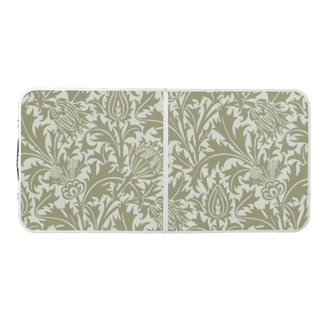 William Morris Thistle Sage Green Pattern Beer Pong Table (Top)