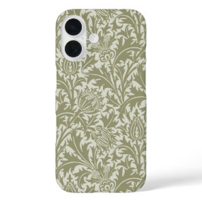 William Morris Thistle Sage Green Pattern iPhone 16 Case