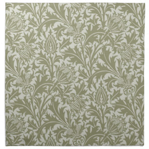 William Morris Thistle Sage Green Pattern Cloth Napkin