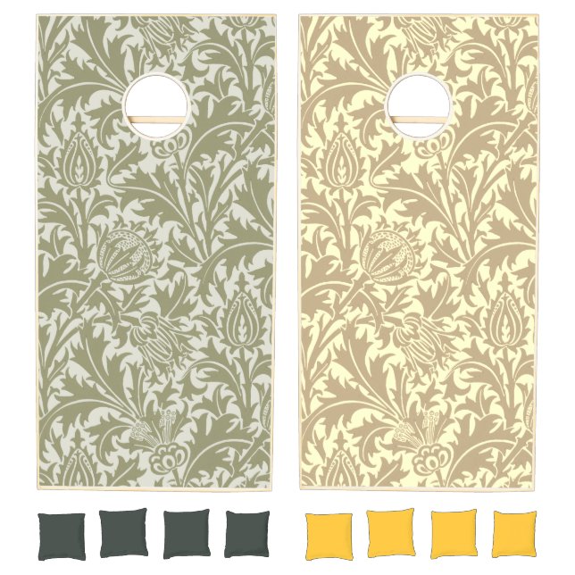 William Morris Thistle Sage Green Pattern Cornhole Set (Set)