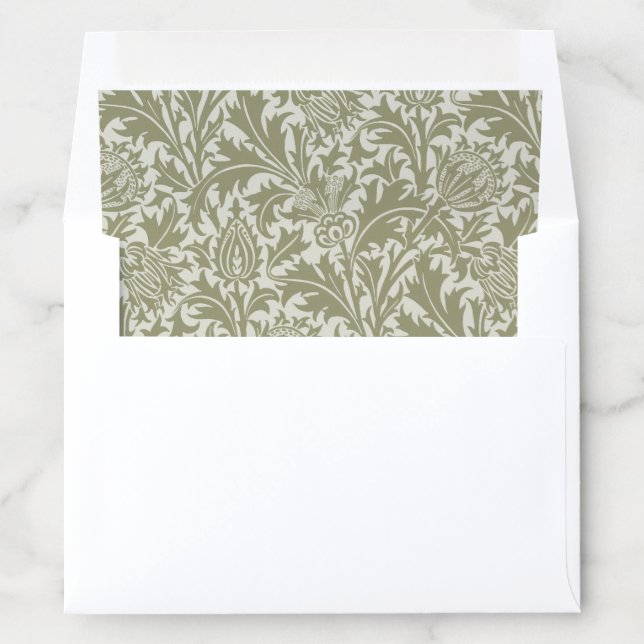 William Morris Thistle Sage Green Pattern Envelope Liner (In Envelope)