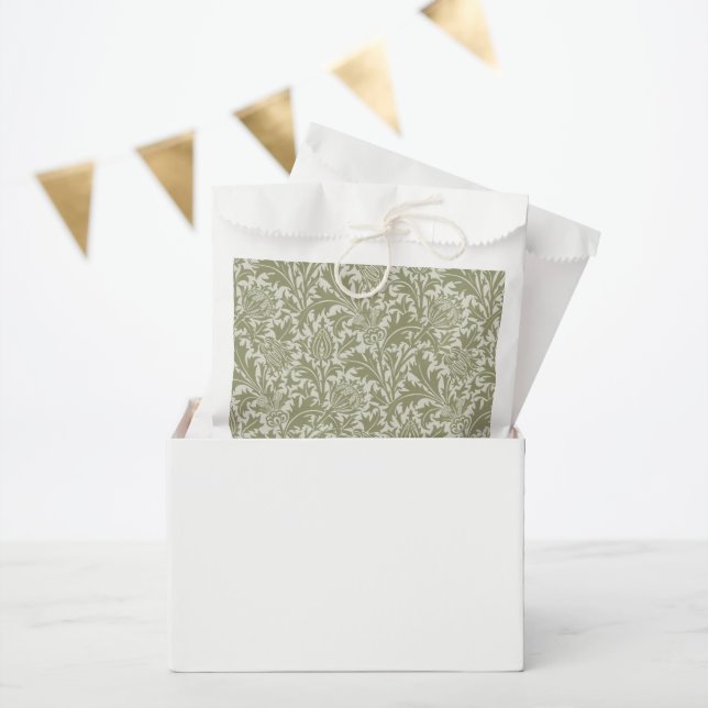 William Morris Thistle Sage Green Pattern Favor Bag (Party)