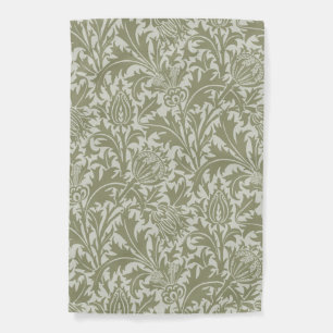 William Morris Thistle Sage Green Pattern Garden Flag