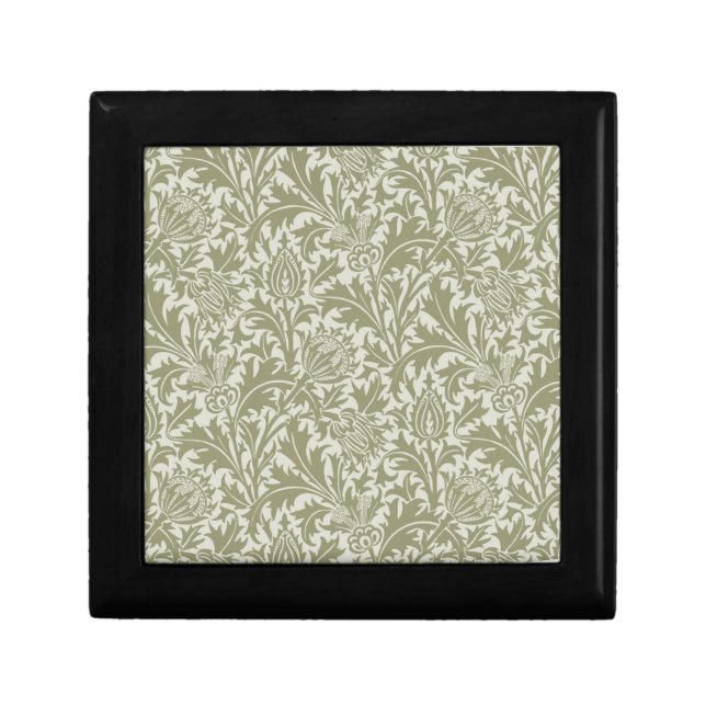 William Morris Thistle Sage Green Pattern Gift Box (Front)