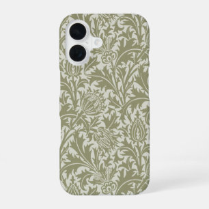 William Morris Thistle Sage Green Pattern iPhone 16 Case