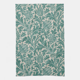 William Morris Thistle Sage Green Pattern Kitchen Towel