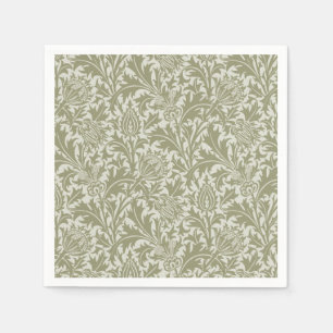 William Morris Thistle Sage Green Pattern Napkins