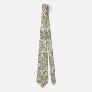 William Morris Thistle Sage Green Pattern Neck Tie