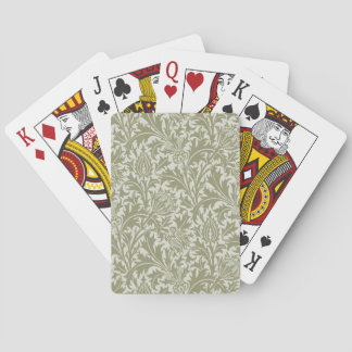 William Morris Thistle Sage Green Pattern Poker Cards