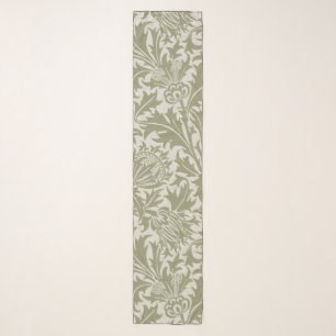 William Morris Thistle Sage Green Pattern Scarf