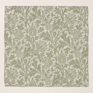 William Morris Thistle Sage Green Pattern Scarf