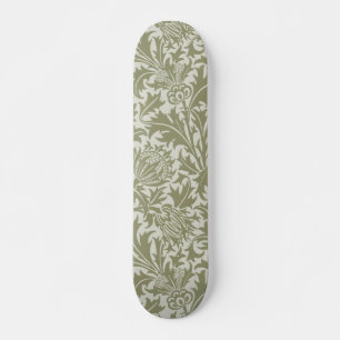 William Morris Thistle Sage Green Pattern Skateboard