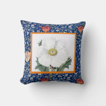 William Morris THROW PILLOW WITH TULIP AND POPPY