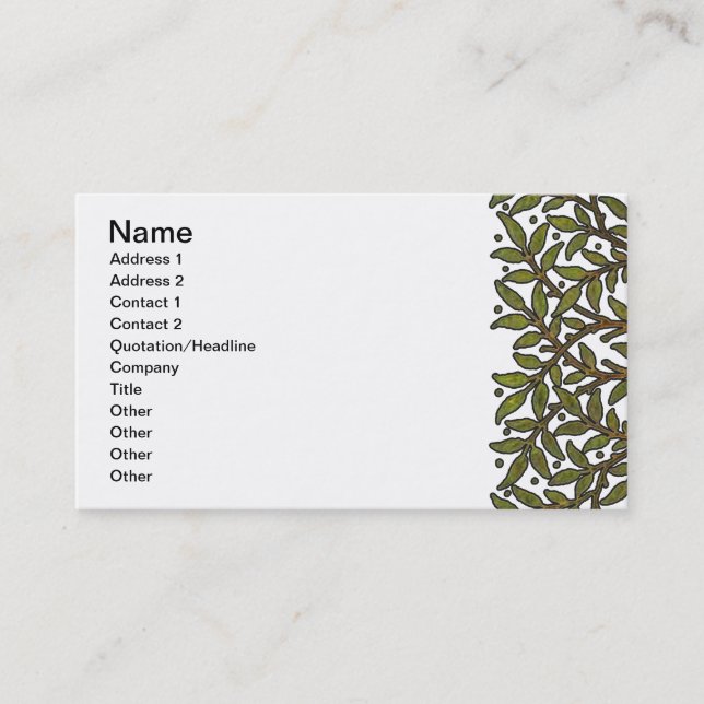 William Morris Tree Frieze Floral Wallpaper Business Card (Front)