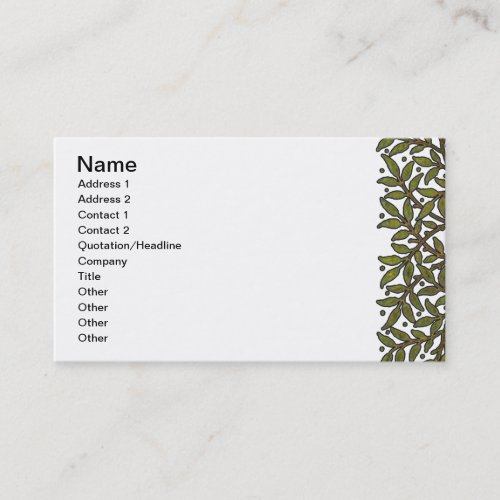 William Morris Tree Frieze Floral Wallpaper Business Card
